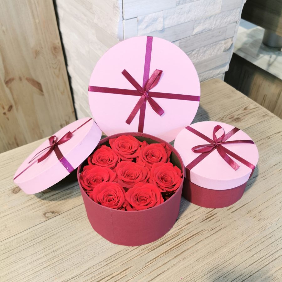 Boîte Cadeau Rose Artificielle Grise Best Wishes - Fleur Éternelle Déco - Décoration