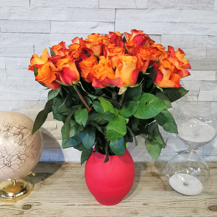 Bouquet de PETITES roses oranges - Livraison Toulouse - Calypso Fleurs