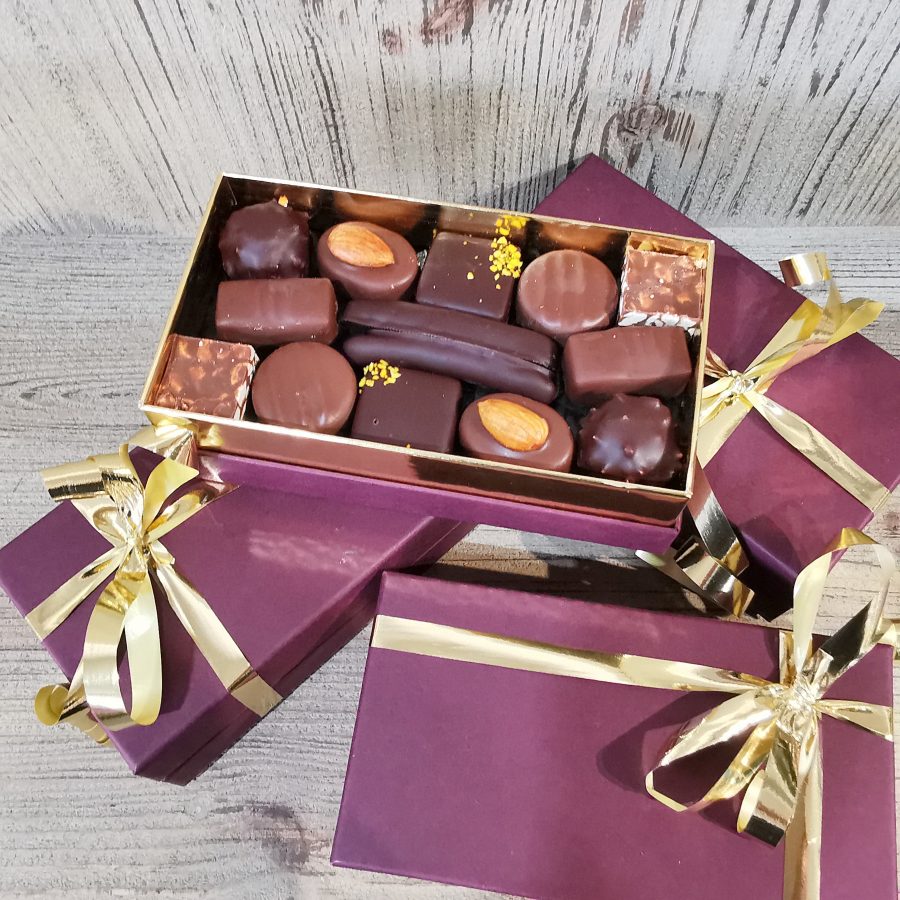 Coffret assortiment chocolat NOIR 350 g (2 étages) – Kapp Chocolatier