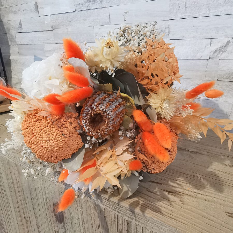 45 Fleurs De Fraises Séchées - Bouquet Déco Orange Pour Composition Florale, Mariage, Centre De Table, Décoration Maison